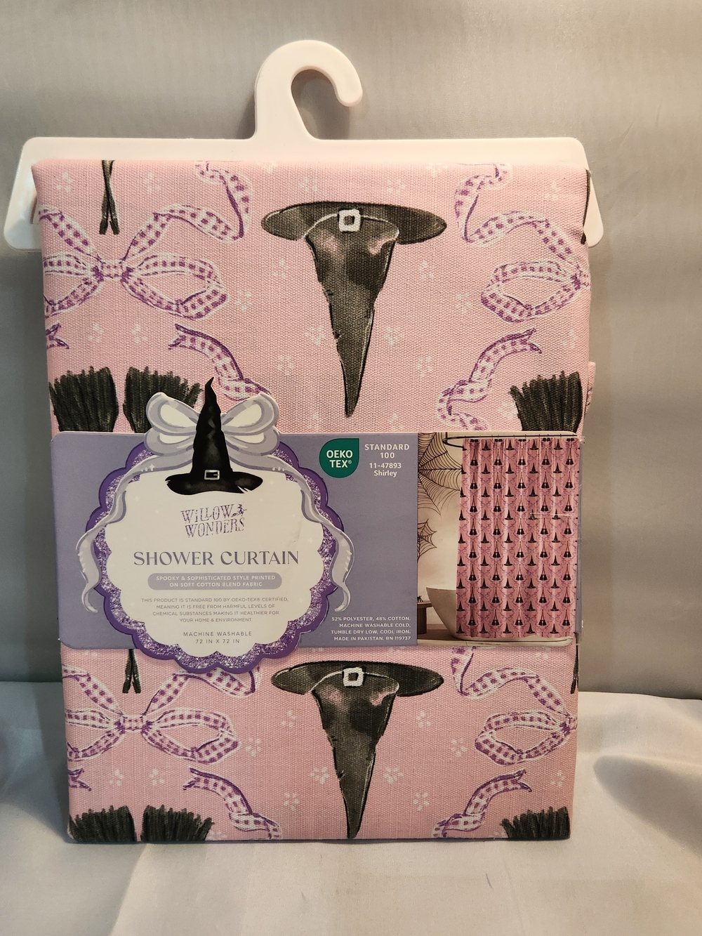 Pink Witch Hat Shower Curtain